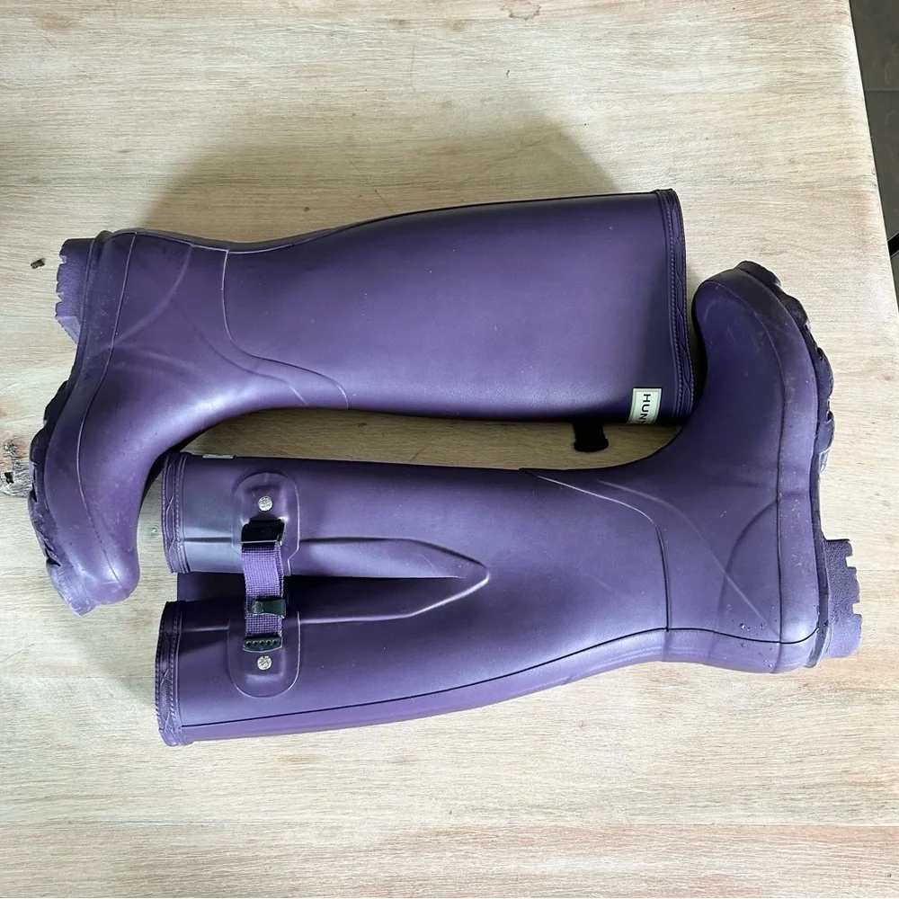 HUNTER Women's Norris Field Side Adjustable Rain Boots in Iris